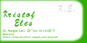 kristof eles business card